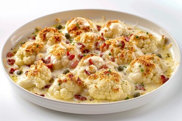 Satisfying Cauliflower and Bacon Gratin with Smoky Crunch