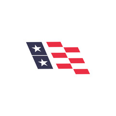 flying united states flag vector