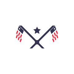 flying united states flag vector