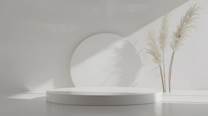 Minimal background. podium and white background for product presentation. 3d rendering illustration.
