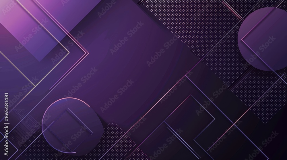 Poster abstract geometric design with purple and white lines - a dark background with overlapping geometric