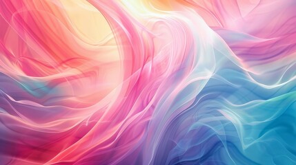 Obraz premium Abstract Swirling Colors, Fluid and Dreamlike - Abstract artwork depicting swirling colors with soft, fluid lines creating a dreamlike atmosphere.