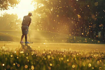 man playing golf on the golf course