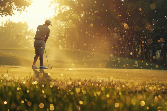 man playing golf on the golf course