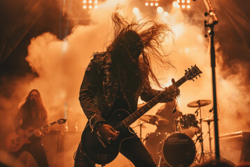 Powerful portrait of a super cool extreme metal rock