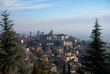 City on the mountain Bergamo Italy