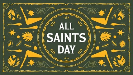 On All Saints Day. November first. Concept of a holiday. A template featuring text for a background, banner, card, or poster. Vector EPS10 graphic.