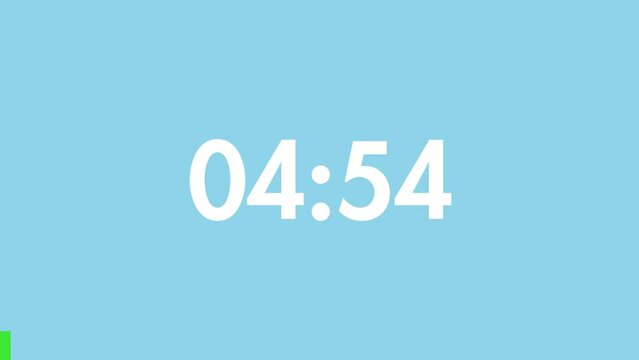 5 Minutes Countdown Timer Orange Number on a Purple Background