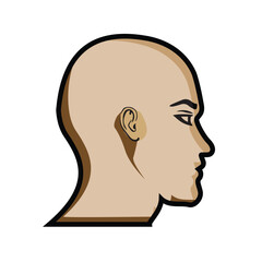 human brain side view. HD icons and logos. outline design style. suitable for technology, models, chips, robots, etc. vector design template