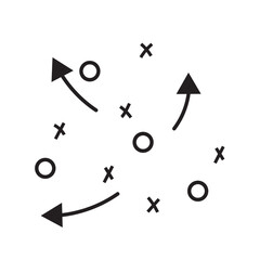 Sports tactics and strategy. Scheme of movement of team player