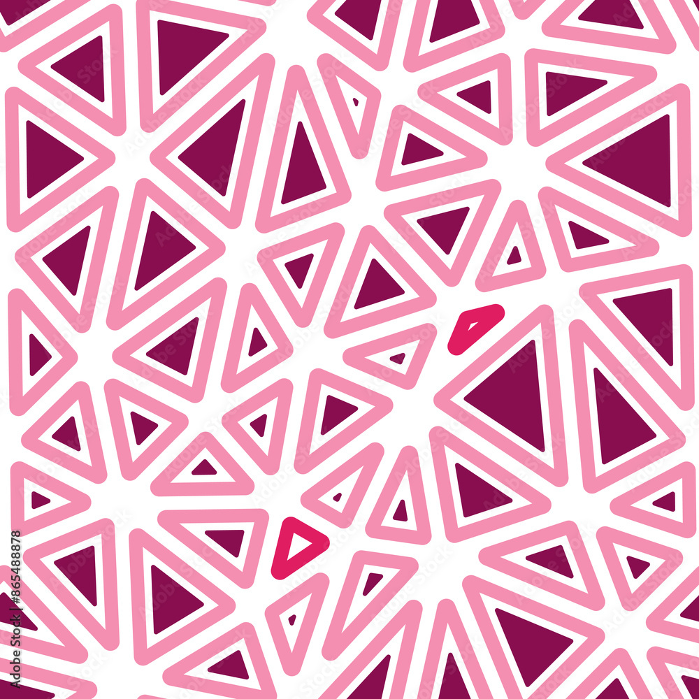 Poster abstract pattern of triangles. rounded solid shapes in frames. large triangles size. single color to