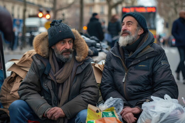 Fototapeta premium group of homeless people