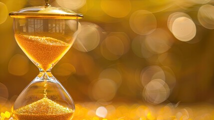Hourglass time life fleeting eternal future. Generative AI