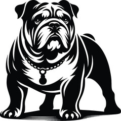 Fototapeta premium A Bulldog vector, silhouette. A Bulldog face vector, silhouette 