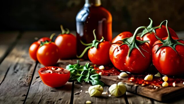  Fresh tomatoes and garlic ready for a flavorful dish