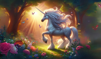 Mythical animal unicorn