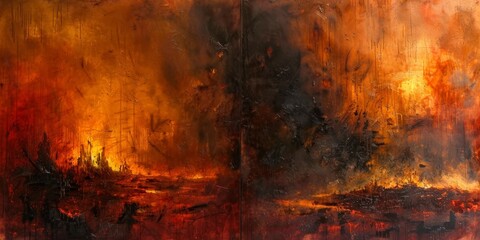 Fire and brimstone raining down from the sky.