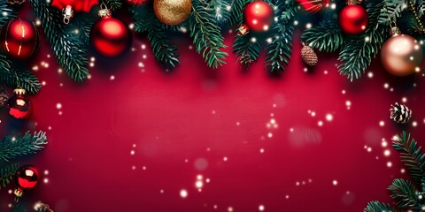 Fototapeta premium Merry Christmas and happy New Year background copy space