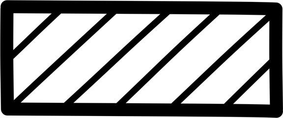 Rectangular frame with diagonal lines