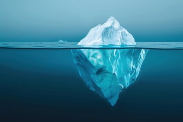 Obraz premium Majestic Iceberg, Large iceberg floating in calm waters, Polar Landscape