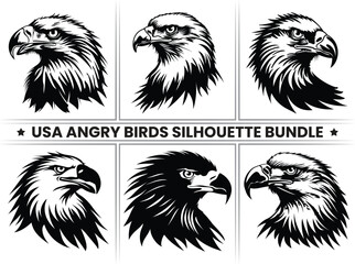 USA Angry bird eagle silhouette, Eagle vector illustration in monochrome. eagle illustration symbol. 
