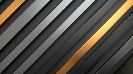 Obraz premium Metallic stripes background, silver and gold, luxurious and modern