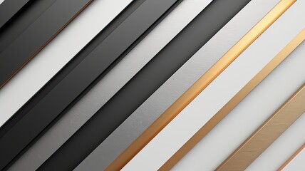 Obraz premium Metallic stripes background, silver and gold, luxurious and modern