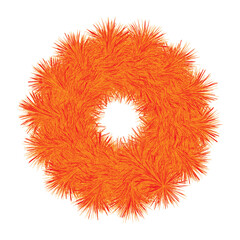 circle of coloring grass concept isolated on white background 