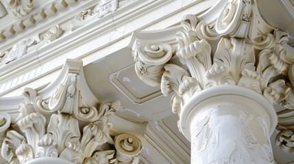 Ornate Architectural Detail on a White Column