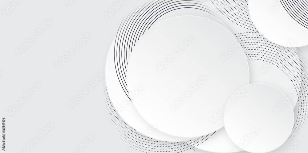 Poster abstract white background with circle rings. digital future technology concept. abstract background 