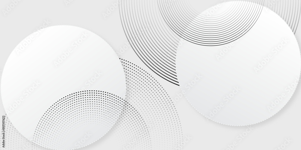 Poster abstract white background with circle rings. digital future technology concept. abstract background 