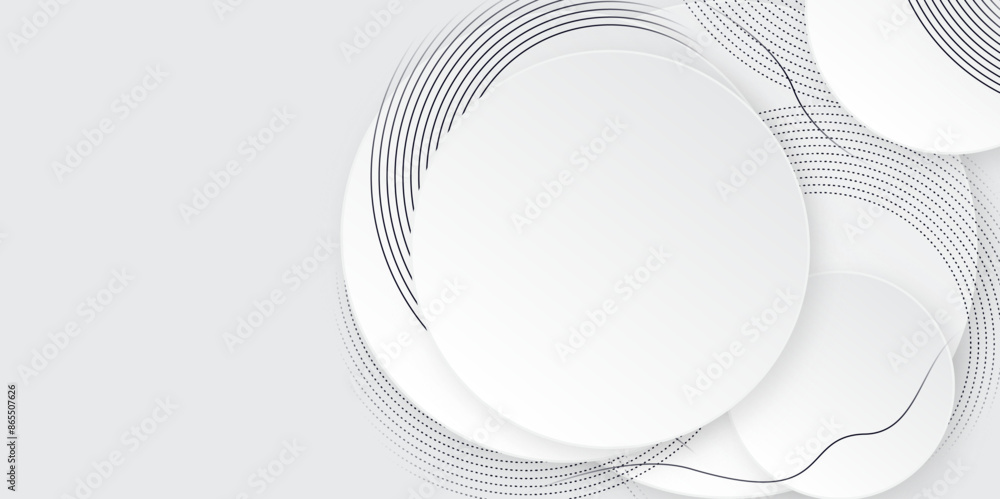 Poster abstract white background with circle rings. digital future technology concept. abstract background 