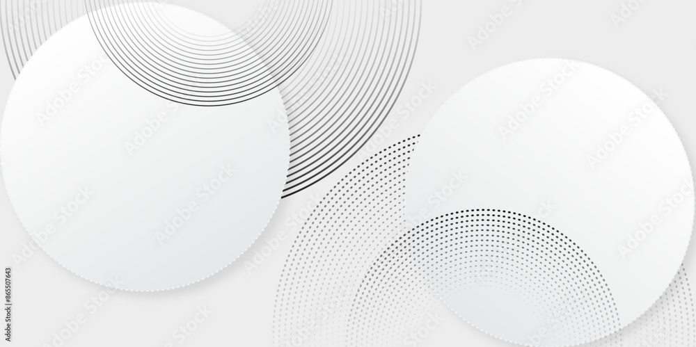 Aufkleber abstract white background with circle rings. digital future technology concept. abstract background 