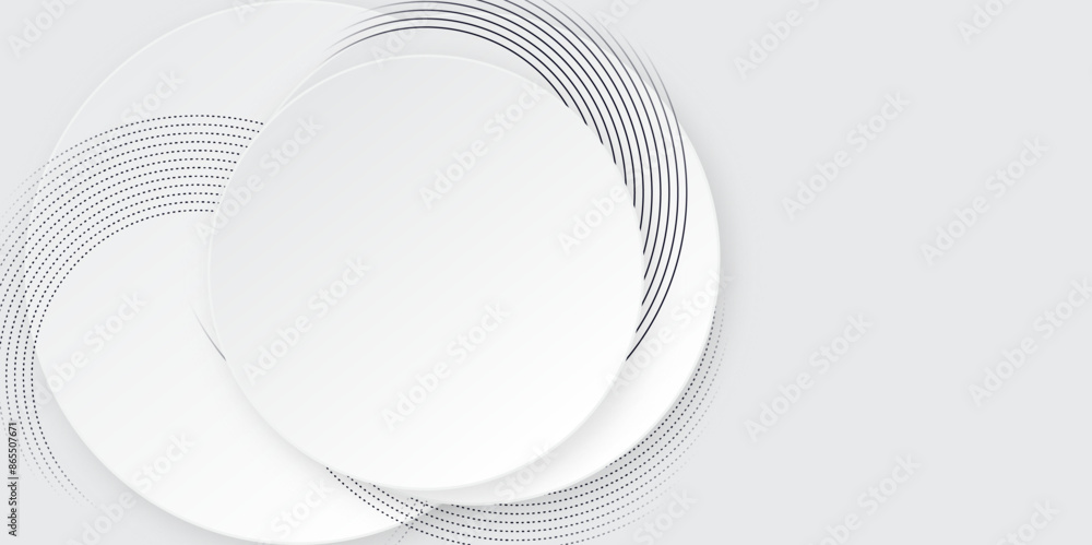 Poster abstract white background with circle rings. digital future technology concept. abstract background 