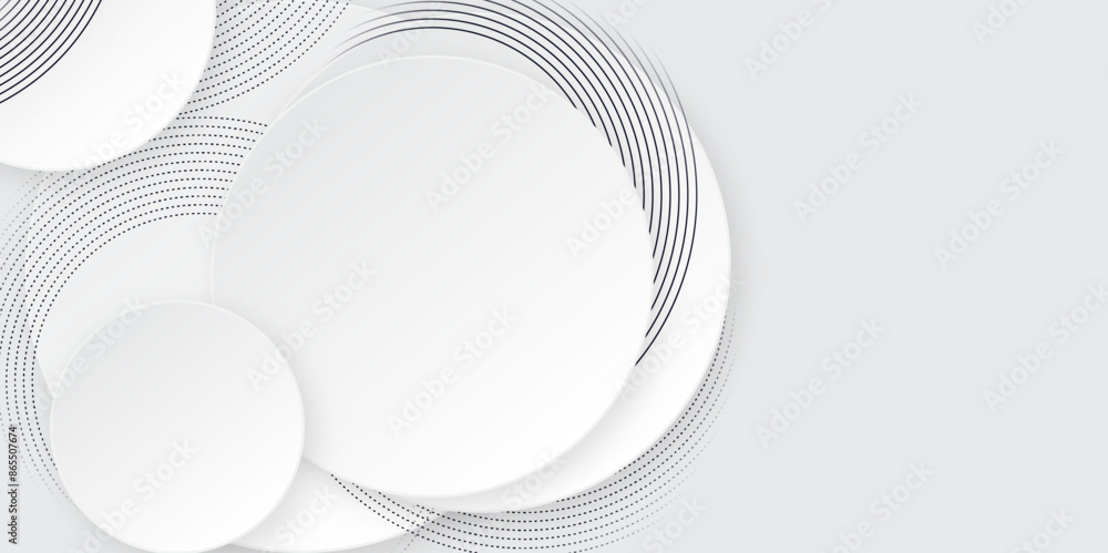 Poster abstract white background with circle rings. digital future technology concept. abstract background 