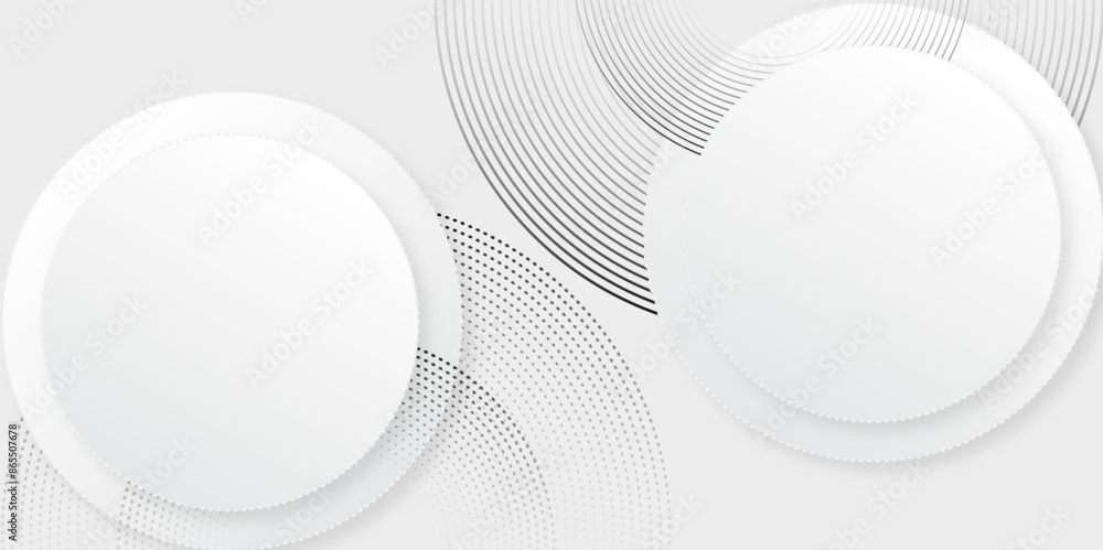 Aufkleber abstract white background with circle rings. digital future technology concept. abstract background 