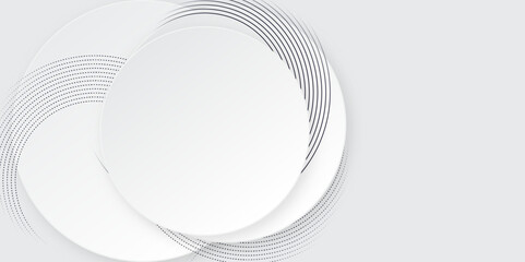 Abstract white background with circle rings. Digital future technology concept. Abstract background design. vector illustration.