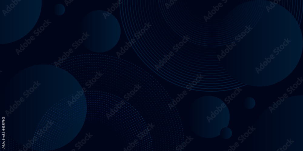 Poster abstract blue background with circles. blue abstract background with spiral circle lines, technology