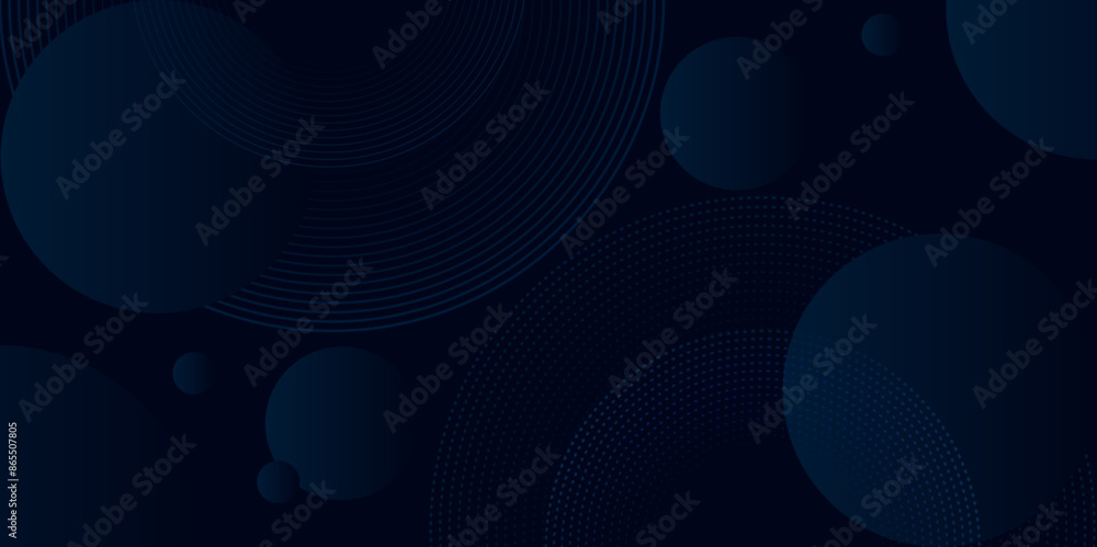 Poster abstract blue background with circles. blue abstract background with spiral circle lines, technology