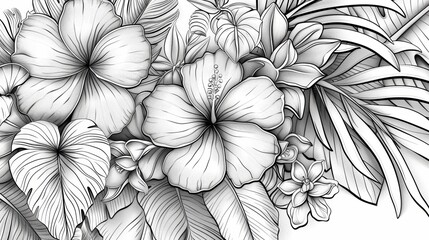 Step into a world of tropical wonders with this coloring book, featuring intricate designs of palm leaves, tropical flowers, and lush foliage. Explore your creativity as you color these stunning
