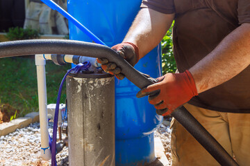 Before installing pipe, plumber applied thermal insulation isolation to water pvc pipe