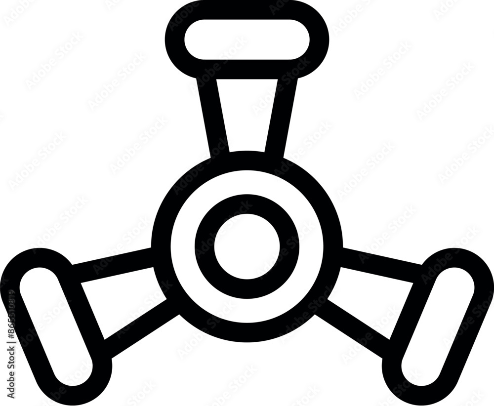 Poster simple line art icon of a ceiling fan rotating and distributing fresh air in the room
