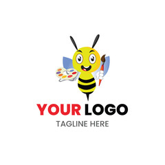 Modern creative bee logo design
