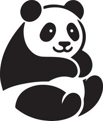a panda silhouettes vector illustration