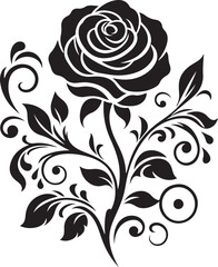 Elegant Rose silhouette vector illustration