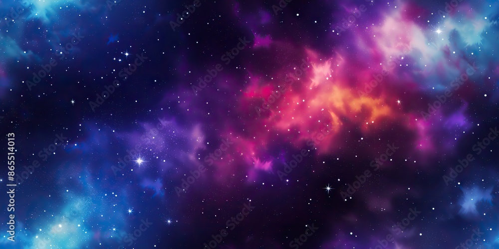 Canvas Prints ai generated. ai generative. color bright abstract space cosmic galaxy universe background with many