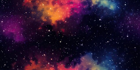 Fototapeta premium AI Generated. AI Generative. Color bright abstract space cosmic galaxy universe background with many stars decoration. Graphic Art