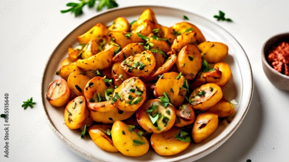 Sticker  Deliciously grilled peaches with a sprinkle of fresh herbs