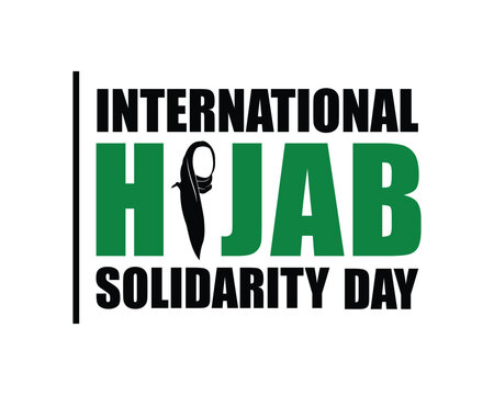 silhouette of international hijab solidarity day celebration, simple design, editable vector eps 10.