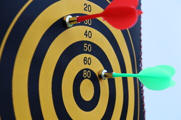 black board for darts on a white background